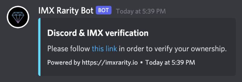 IMX Discord Bot - Ownership Verification